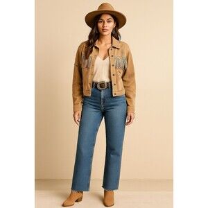 PrettyLittleThing Women’s Cropped Raw Edge Jeans SIze 12 Casual Western NWT‎